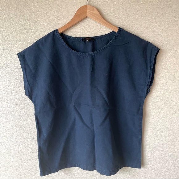 QUINCE Linen Navy Pajama Set | Medium - Picture 3 of 4